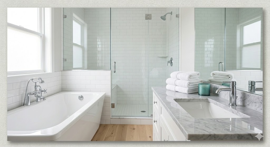 Spotlessly cleaned bathroom